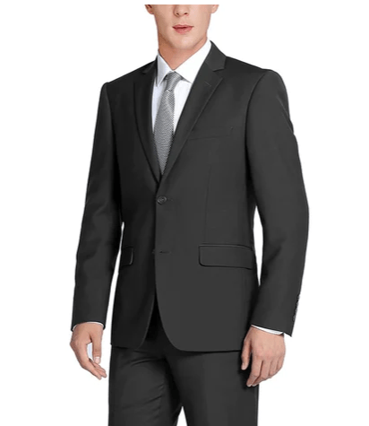 Men's Black 2-Piece Single Breasted Notch Lapel Suit